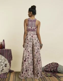 Safar Merlot Jaal Print Yoke Style Jumpsuit -Charmers Shop svalfw23k31fb 1