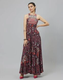 Concrete Jungle Print Print Yoke Style Jumpsuit