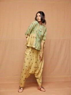 Tourquoise Clara Bud Gathered Top -Charmers Shop svj60234