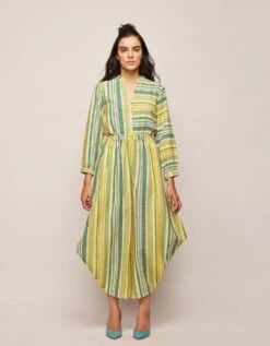 Green Dots Striped Jumpsuit