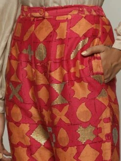 Symbol Print And Sequins Trouser -Charmers Shop tr1110954