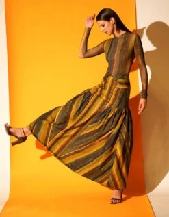 Green Stripe Print Bodysuit