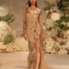 Beige Embroidered Gown -Charmers Shop vbicw23skgwn021