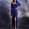 Azure Blue Embroidered Gown Set