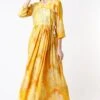 Yellow Georgette Side Tying Dress -Charmers Shop waahc5281