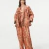Rainforest Palazzo Coral Silk Brocade -Charmers Shop wp107sb5571
